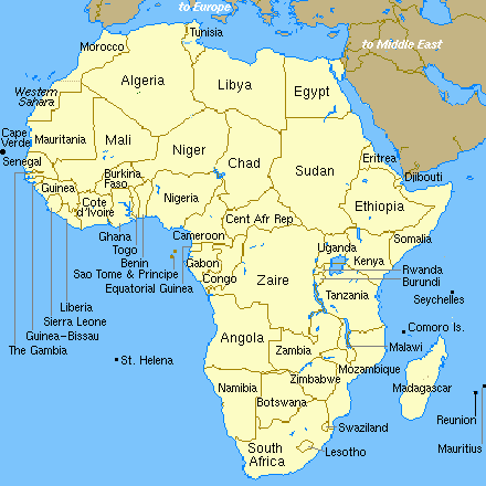Map, Africa