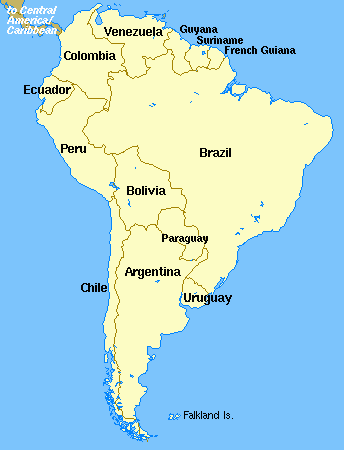 Map of South America